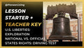 Civics & U.S. Freedoms: National vs Official VIDEO (1:42) and Student Assignment and Teacher Key (3-page PDF)