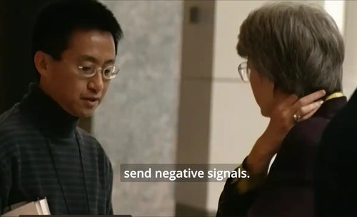 Looking down or playing with your hair can send negative signals
